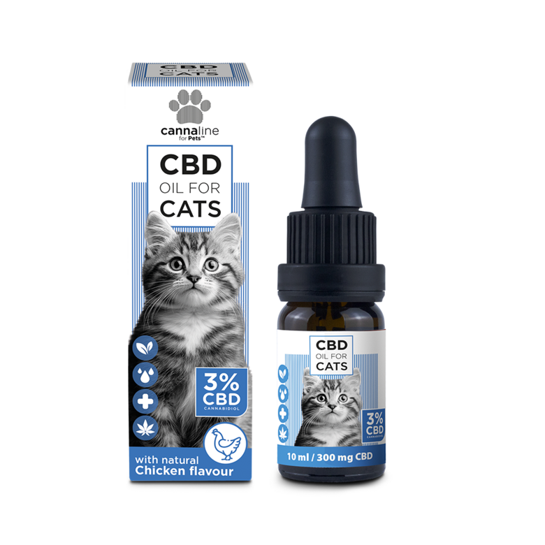 CBD eļļa kaķiem 3%, 10ml ar dabīgu vistas garšu, Cannaline
